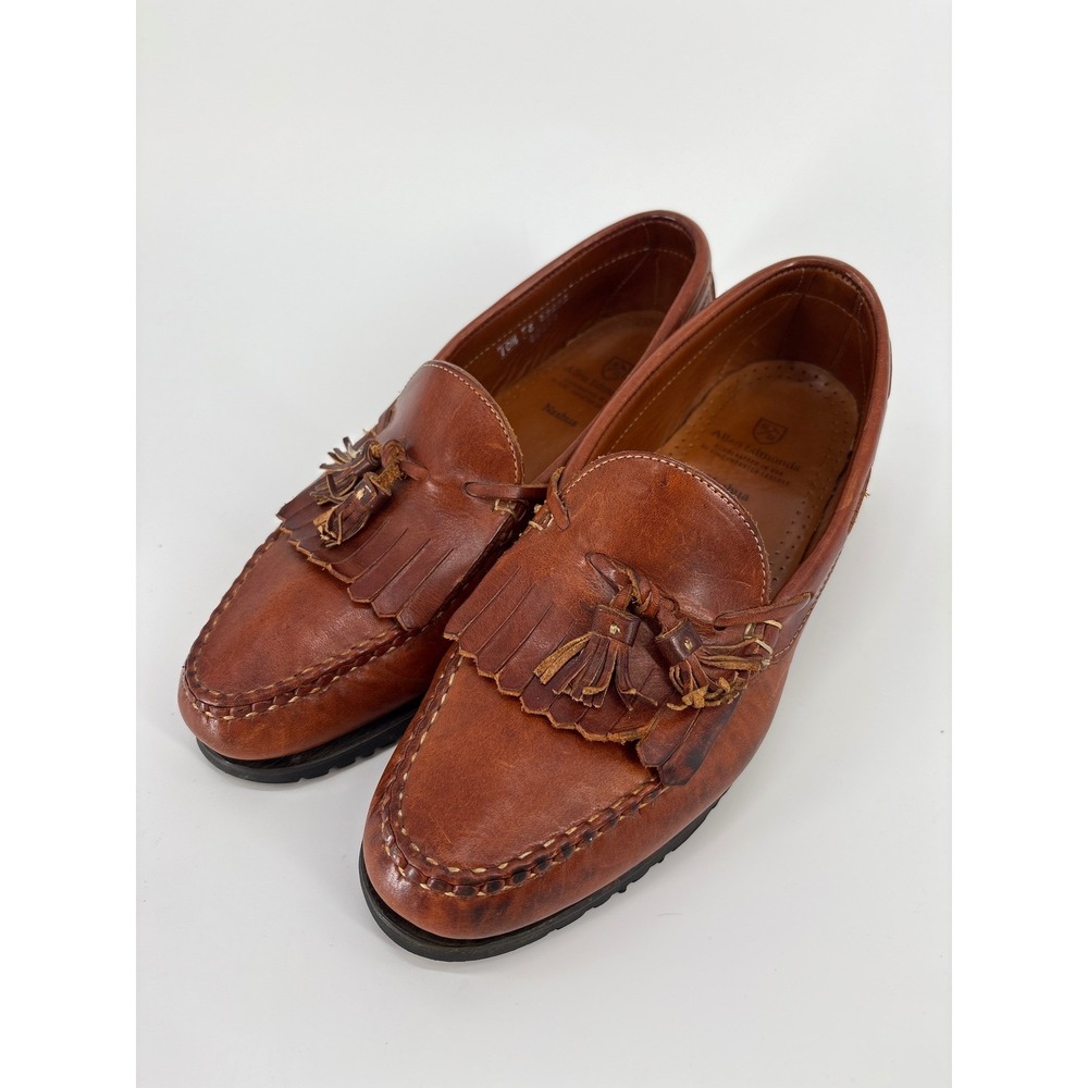Allen Edmonds Nashua Tassel Loafers Mens 10.5 E Brown Leather Dress Shoes